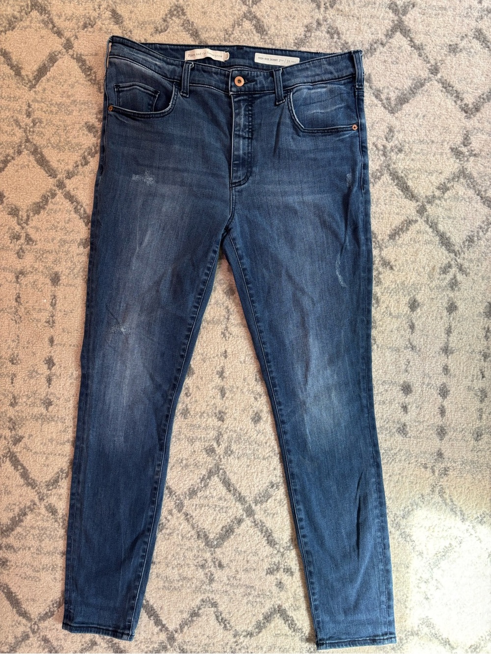 Pilcro Anthropologie High Rise Skinny Jeans 32 Tall Dark Wash Stretch Denim